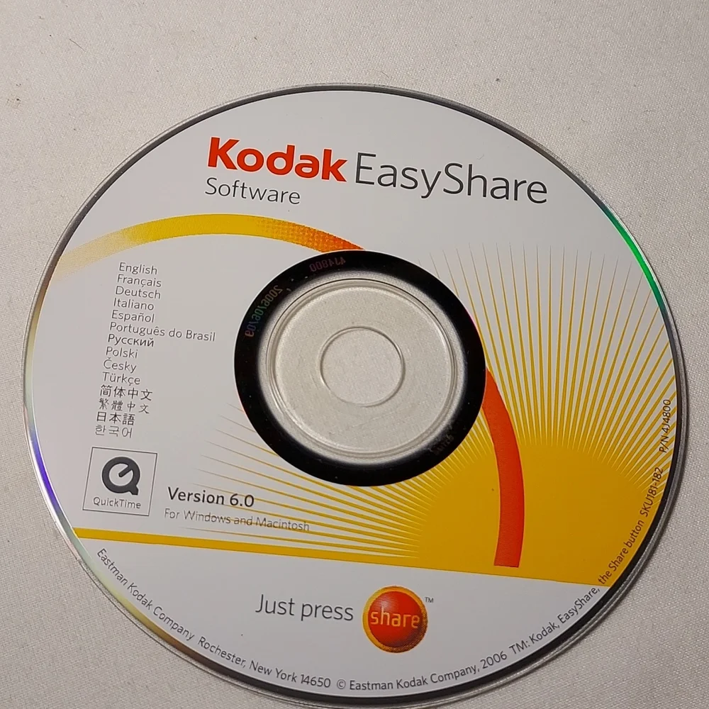 Vintage 2006 Kodak Easy Care Software Version 6.0 CD Information CD